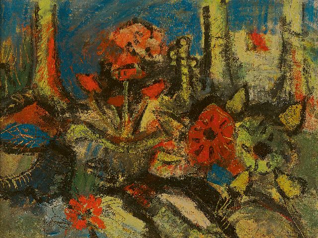 Herman Kruyder | Forestflowers, oil on canvas, 30.7 x 40.4 cm, painted ca. 1925