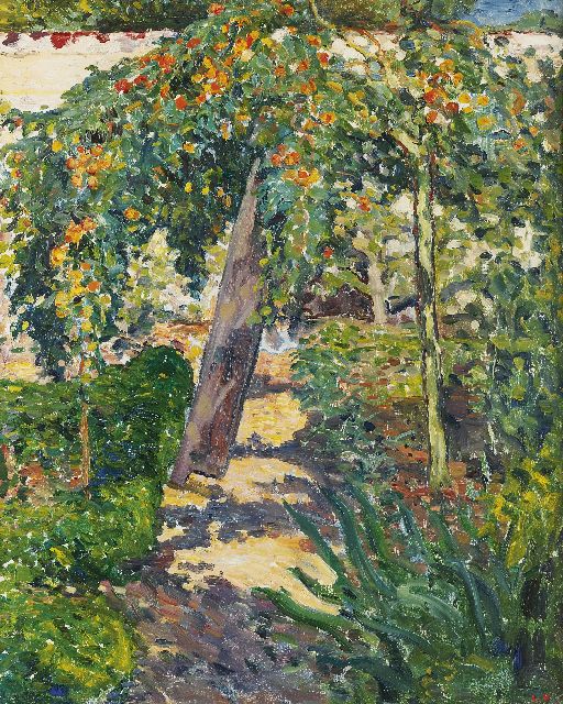 Valtat L.  | L'arbre dans le jardin, olieverf op doek 81,0 x 65,0 cm, gesigneerd r.o. met stempelsignatuur en te dateren 1896