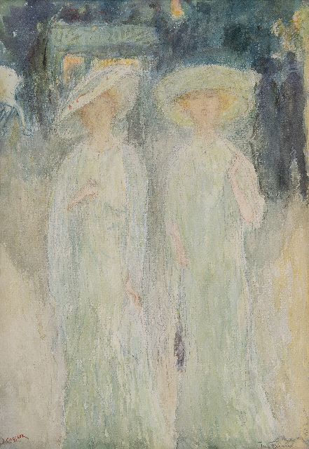 Ko Cossaar | Two Fairies, pencil and watercolour on paper laid down on board, 56.2 x 39.0 cm, signed l.l.