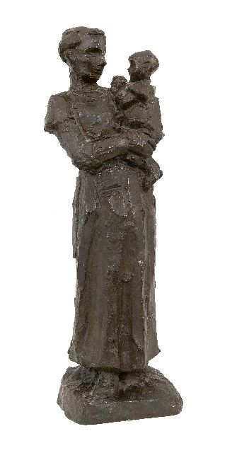 Zijl L.  | Mother and child, bronze 48.0 x 13.0 cm, signed on the base and te dateren ca. 1916