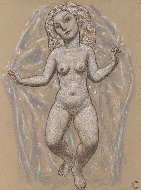 Gestel L.  | Dancer, pencil and chalk on paper 65.0 x 48.8 cm