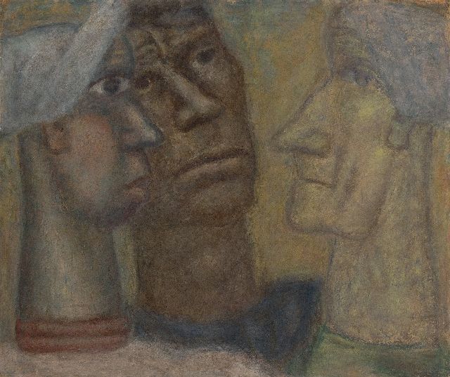 Leo Gestel | Three fishermen, pastel on paper, 66.0 x 77.0 cm, executed ca. 1932-1934