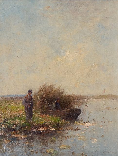Aris Knikker | Fishing in the reeds, oil on canvas, 65.2 x 49.5 cm, signed l.r.