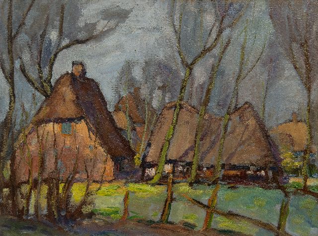 Kruysen J.  | Farms, oil on painter's board 44.3 x 59.2 cm