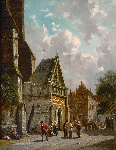 Eversen A.  | Behind the church, oil on panel 34.8 x 27.0 cm, signed l.r.