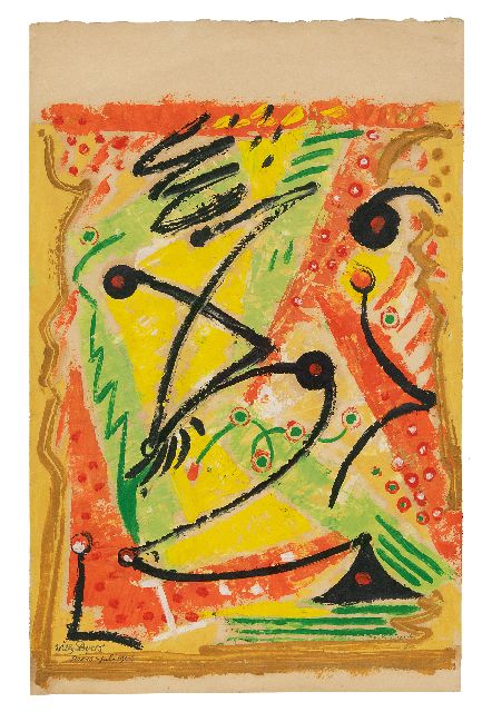 Boers W.H.F.  | Untitled, ink and gouache on paper 36.3 x 23.5 cm, signed l.l. and dated 'Paris-Juli' 1948