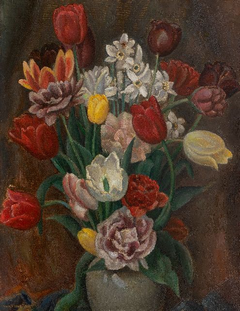 Gestel L.  | Flower still life, oil on canvas 70.6 x 55.3 cm, signed l.l. and dated 1926 on the reverse
