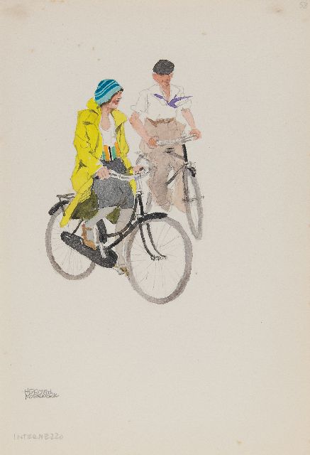 Herman Moerkerk | Intermezzo, pencil and watercolour on paper, 25.5 x 17.1 cm, signed l.l.