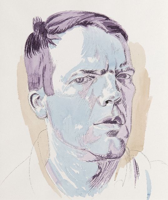 Akkerman P.  | Self portrait, pencil and watercolour on paper 37.8 x 32.0 cm, signed on the reverse and dated on the reverse 2001