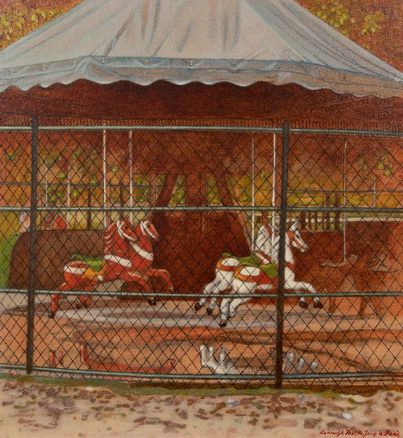 Post de Jong L.N.  | Carousel in Paris, oil on board 62.2 x 56.8 cm, signed l.r. and without frame
