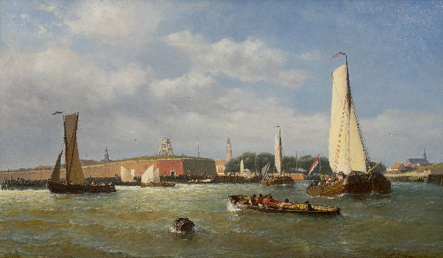 Clays P.J.  | Segelwettbewerb vor Vlissingen, oil on canvas 60.1 x 100.0 cm, signed l.r. and dated 1860