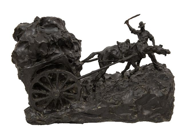 Paul Troubetzkoy | Horse pulling a full wagon, bronze, 38.0 x 64.0 cm, signed on the base and dated 1927