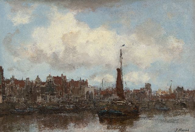 Maris J.H.  | View of  town (Amsterdam), oil on canvas 31.3 x 44.9 cm, signed l.r. and 1980's