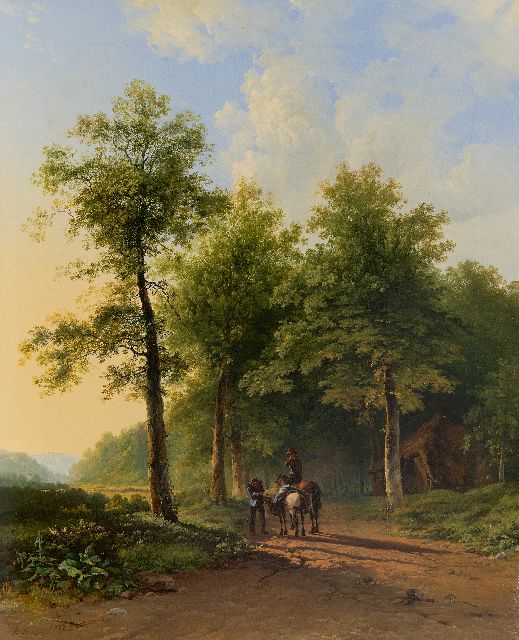Bodeman W.  | Landscape with country folk and horses on a late summer day, oil on canvas 67.2 x 54.6 cm, signed l.l. and dated 1832
