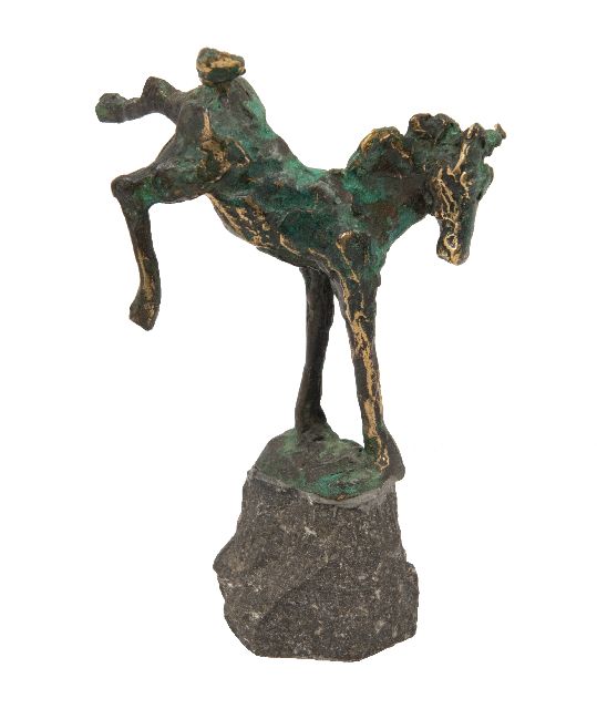 Bakker W.F.  | Frolicking foal, bronze 11.5 x 7.6 cm, signed on the base