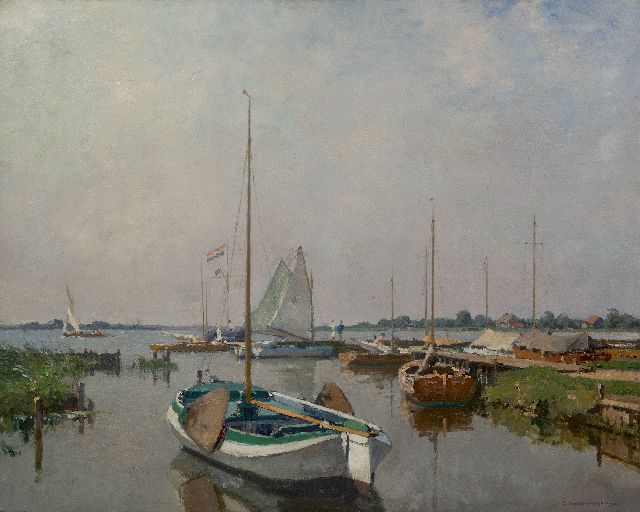 Cornelis Vreedenburgh | Harbor at the Loosdrechtse Plassen, oil on canvas, 80.0 x 100.0 cm, signed l.r. and dated 1933