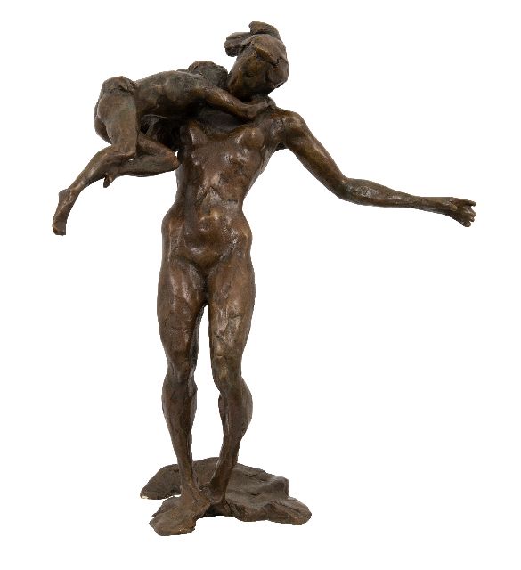 Verkade K.  | L'Elan (mother and child), bronze 38.0 cm, signed on the base and dated '96