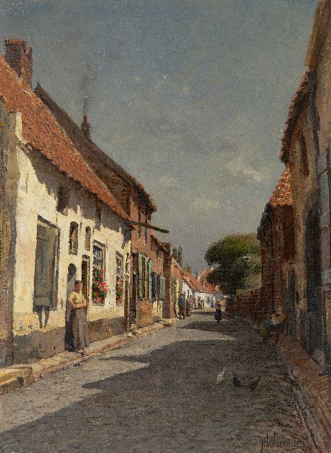 Jan Hillebrand Wijsmuller | Sunny village street, oil on canvas, 50.2 x 37.3 cm, signed l.r.