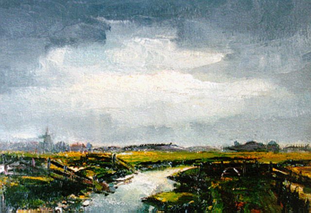 Colnot A.J.G.  | A polder landscape, oil on canvas 40.0 x 50.2 cm, signed l.r.