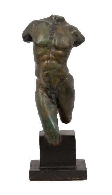 Bremers J.M.  | Male torso, bronze 23.0 x 8.2 cm, signed with monogram on right leg