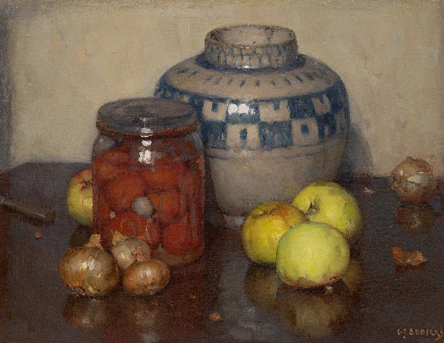 Fruit, Pitcher And Bread, Art Painting by Albert André