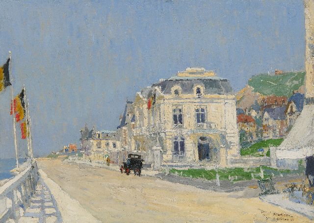 Mathieu P.  | Boulevard in Sainte-Adresse, France, oil on panel 39.7 x 55.0 cm, signed l.r. and dated '16