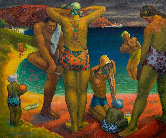 Constantine G.L.  | On the Beach, oil on board 56.0 x 65.0 cm
