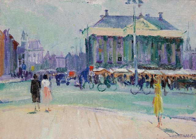 Baan J.L. van der | The city hall of Groningen, 1959, oil on canvas 50.4 x 70.1 cm, signed l.r. and dated '59