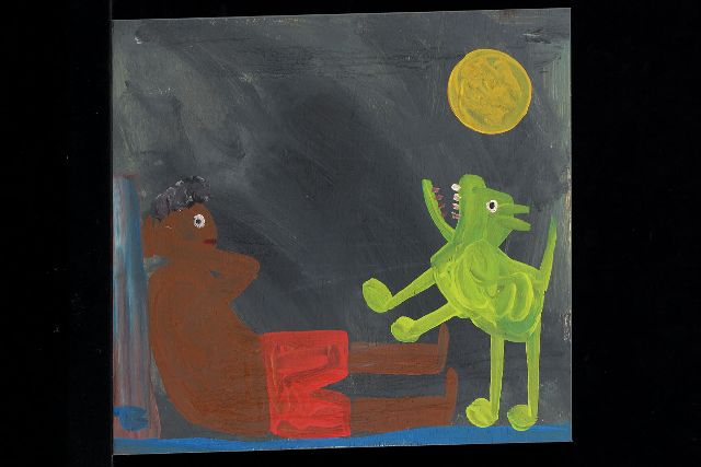 Tim Brown | Zonder titel, acryl op paneel, 40,0 x 42,0 cm, gesigneerd l.o. met initialen