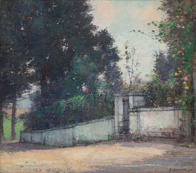 Jan Bogaerts | Garden wall with a gate, oil on canvas, 35.1 x 40.0 cm, signed l.r. and dated 1916