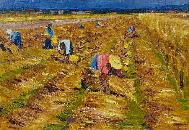 Balwé A.  | De oogst, olieverf op doek 76,0 x 110,0 cm, gesigneerd r.o.