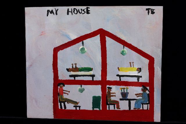 Tim Brown | My house, acrylic on panel, 40.0 x 49.0 cm, signed u.r. with initials