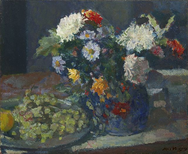 Verwey K.  | A still life with autumn flowers, oil on canvas 50.6 x 60.7 cm, signed l.r.