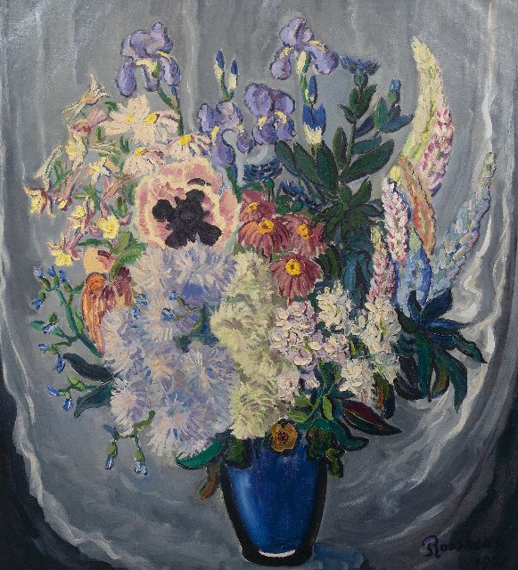 Anton Rooskens | Flower still life, oil on canvas, 114.4 x 104.5 cm, signed l.r. and dated 1942