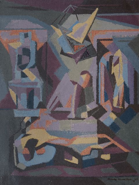 Hunziker F.  | Exposition, oil on canvas 99.3 x 74.6 cm, signed l.r. and dated 12 '46