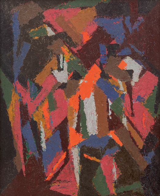 Hunziker F.  | Composition, oil on canvas 45.5 x 37.5 cm, signed on the reverse and executed 1948