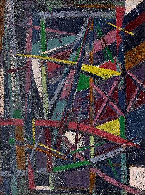 Frieda Hunziker | Composition, oil on canvas, 80.2 x 60.2 cm, signed on the reverse and executed 1948