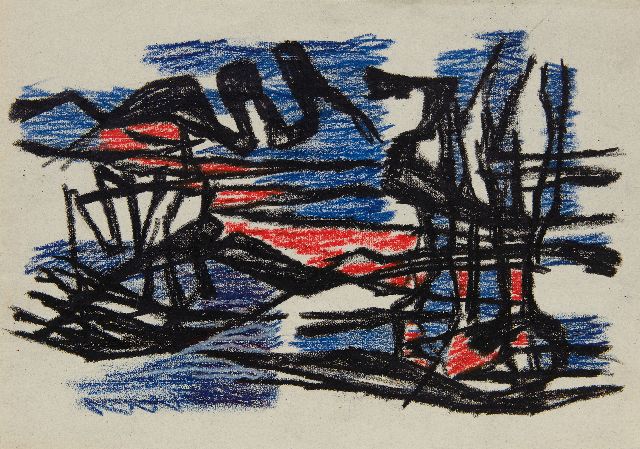 Frieda Hunziker | Composition, wax crayons on paper, 29.2 x 41.0 cm