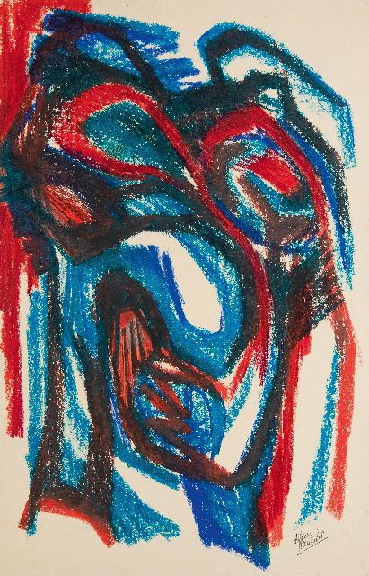 Hunziker F.  | Damals, wax crayons on paper 78.3 x 50.2 cm, signed l.r.