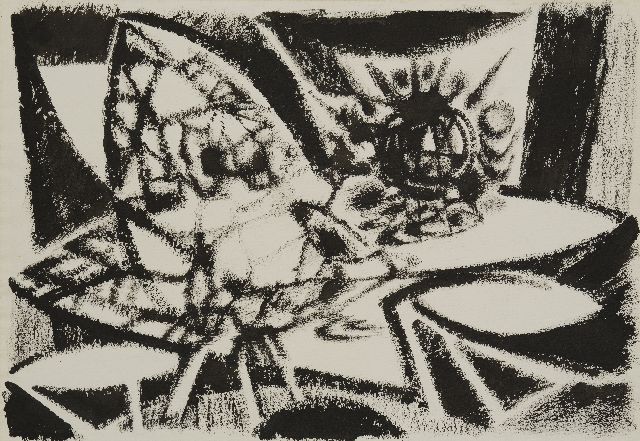 Hunziker F.  | Insect I, inkt op papier 39,2 x 56,4 cm, gesigneerd verso en gedateerd '53