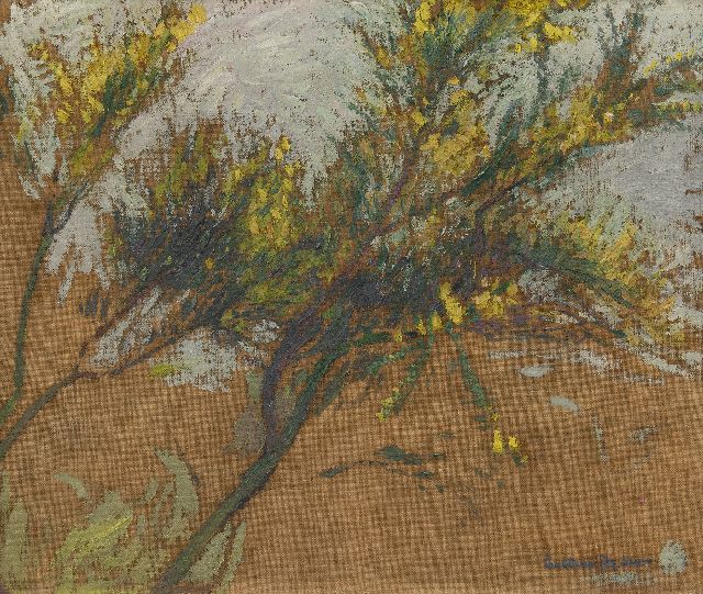 Gustave de Smet | Studie van bloeiende bremtakken, olieverf op doek, 33,2 x 40,0 cm, gesigneerd r.o.