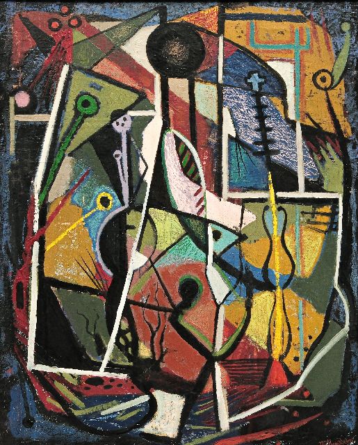 Willy Boers | Désir potentiel, olieverf op doek, 75,0 x 60,0 cm, gesigneerd r.o. en gedateerd '48