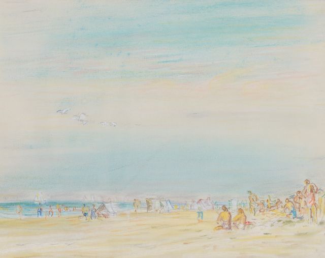 Leo Gestel | Strandgezicht Zandvoort, pastel op papier, 24,0 x 30,0 cm
