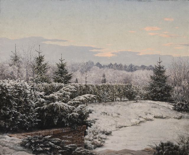Jan Voerman jr. | Winterochtend met rijp, olieverf op doek, 50,5 x 61,0 cm, gesigneerd l.o. en gedateerd '41