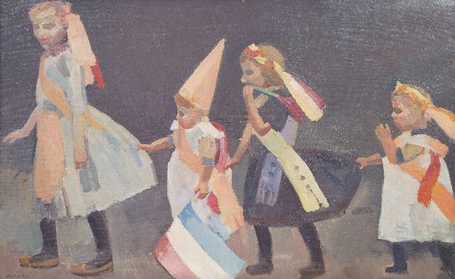 Kees Maks | Hartjesdag in Amsterdam, olieverf op doek, 94,9 x 153,0 cm, gesigneerd l.o. en te dateren ca. 1915