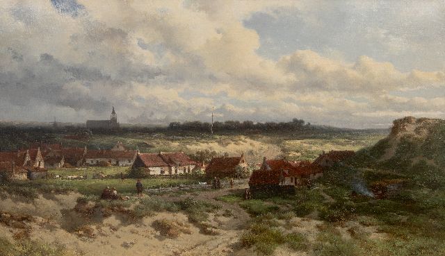 Salomon Verveer | Oud Scheveningen gezien vanaf een duintop, olieverf op doek, 65,5 x 112,4 cm, gesigneerd r.o. en gedateerd '69