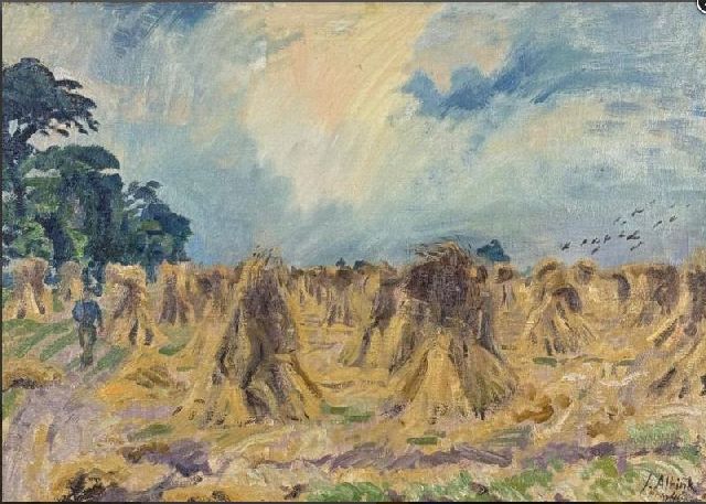 Jan Altink | Oogstlandschap, olieverf op doek, 50,0 x 70,0 cm, gesigneerd r.o. en gedateed '41