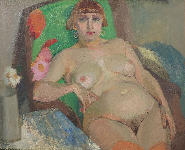 Harrie Kuijten | Vrouwelijk naakt, olieverf op doek, 66,2 x 81,0 cm, gesigneerd l.o. en gedateerd '25