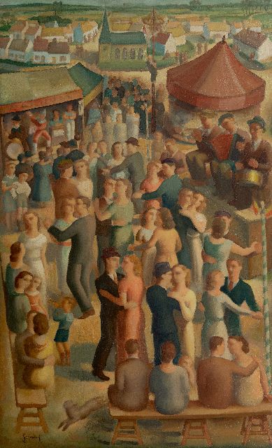 Goossens C.  | Kermis in Vlaanderen, olieverf op paneel 114,8 x 70,5 cm, gesigneerd l.o.