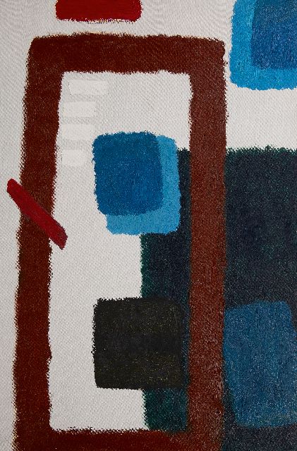 Willem Hussem | Abstracte compositie, olieverf op doek, 150,3 x 100,5 cm, te dateren 1962